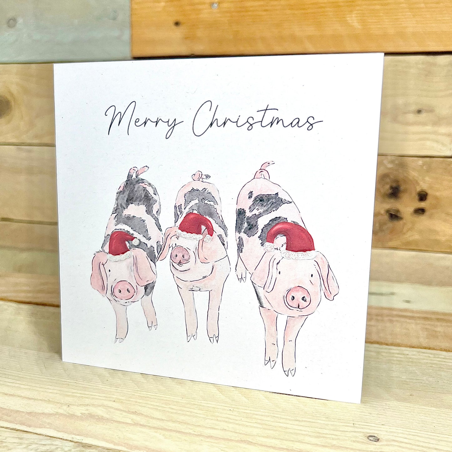 Festive Grunt, Oink and Squeak The Pigs Christmas Card