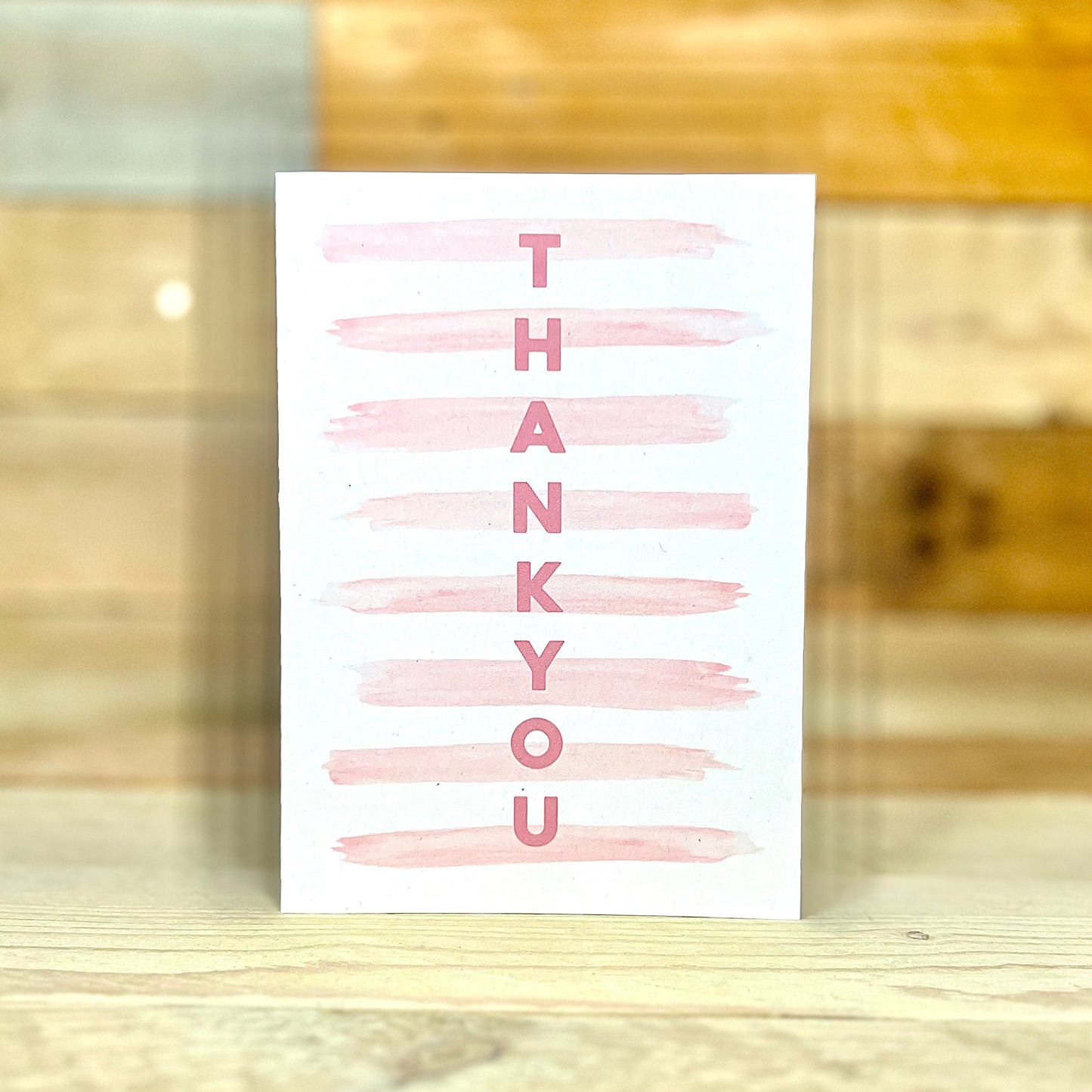 Pink Striped Thankyou Notelet