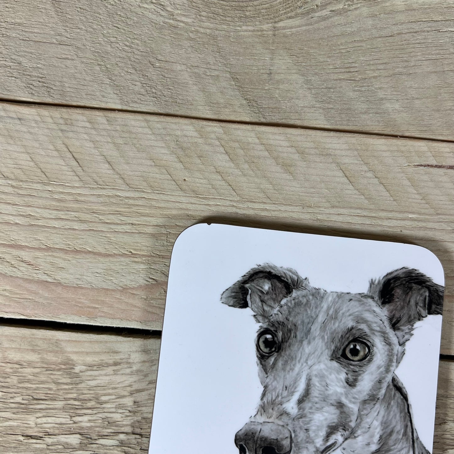 Wonky Blue Whippet Coaster