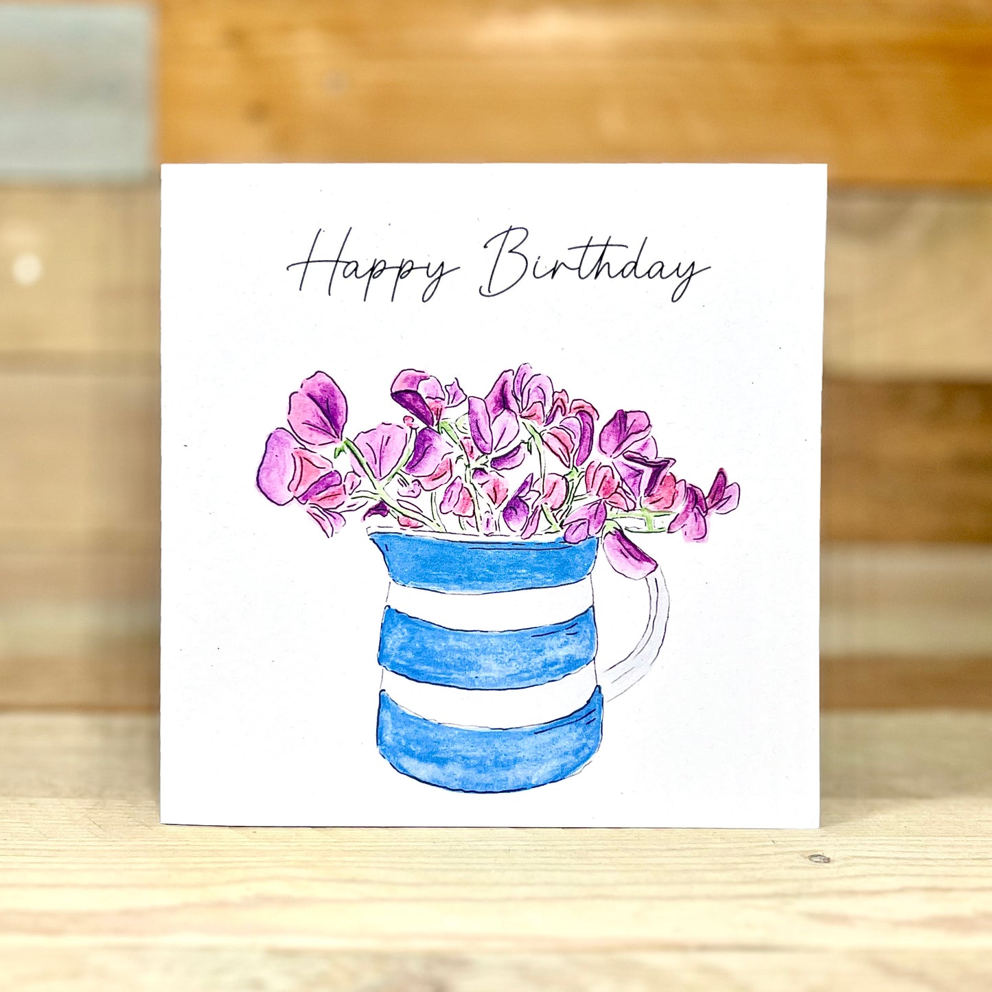 Sweetpeas in a Jug Birthday Card