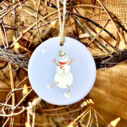 Snowman Ceramic Christmas Decoration