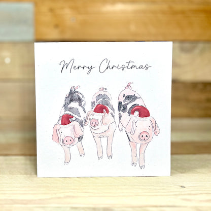 Festive Grunt, Oink and Squeak The Pigs Christmas Card