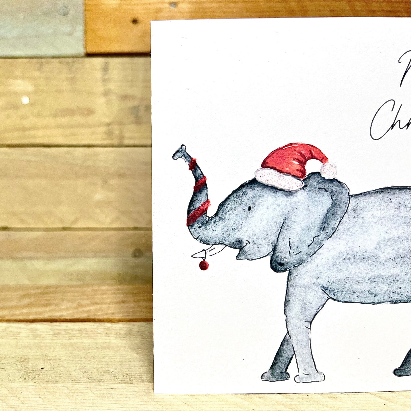 Festive Betti the Elephant Christmas Card