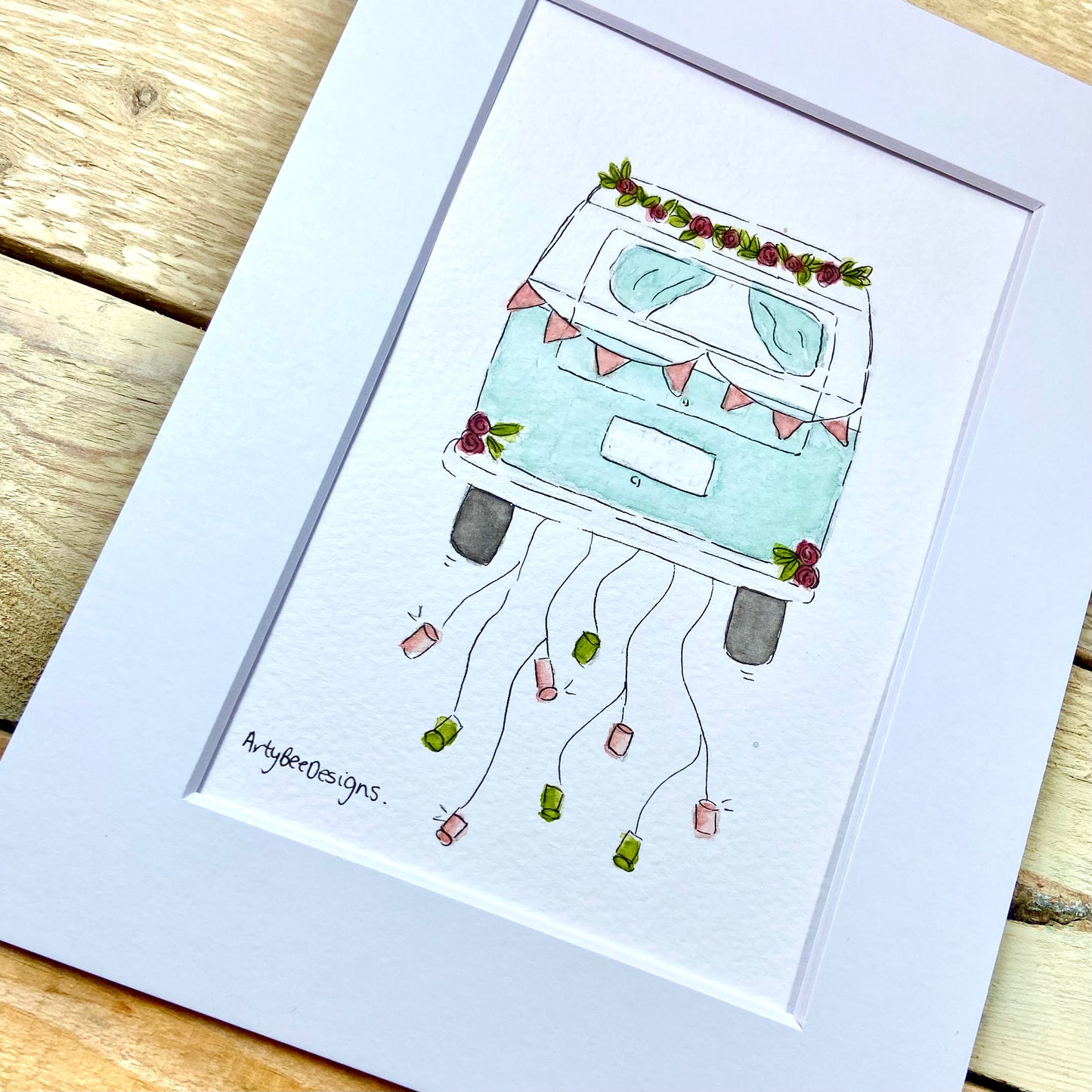 Campervan Full of Love Original Painting