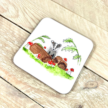 Badger in the Woods Coaster