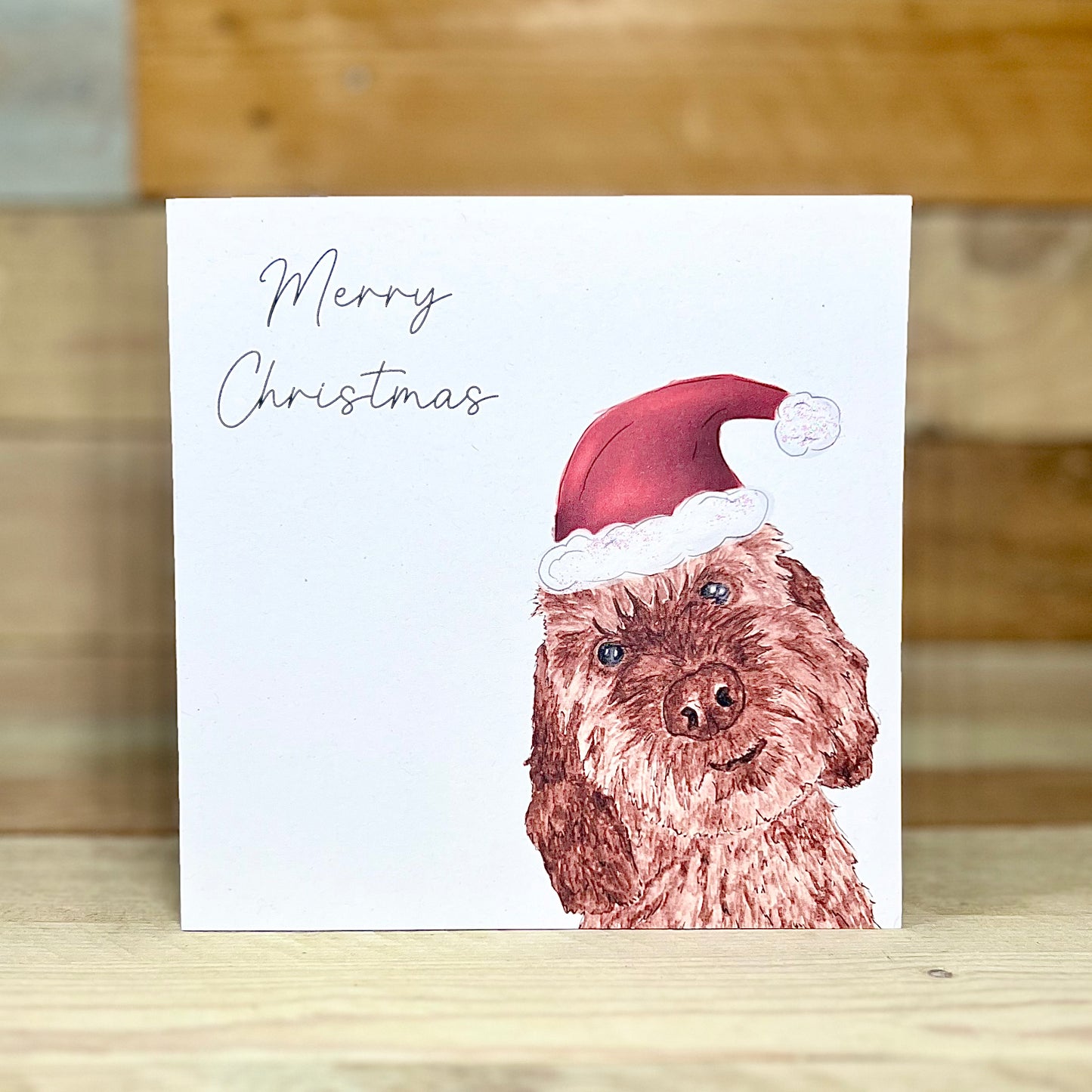 Festive Chico the Cockapoo Christmas Card