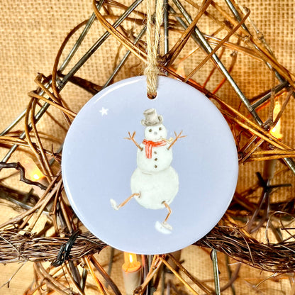 Snowman Ceramic Christmas Decoration