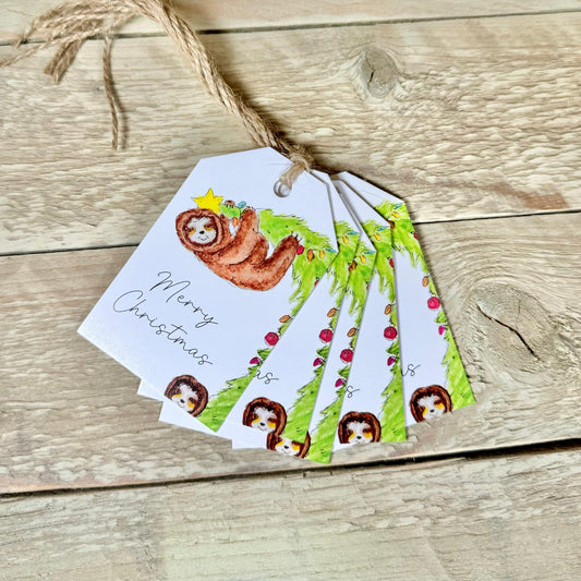 Naughty Sloths Christmas Gift Tags