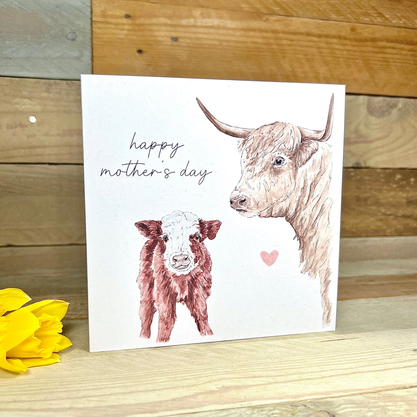 Harriet and Helena the Highland Cows Mother's Day Card