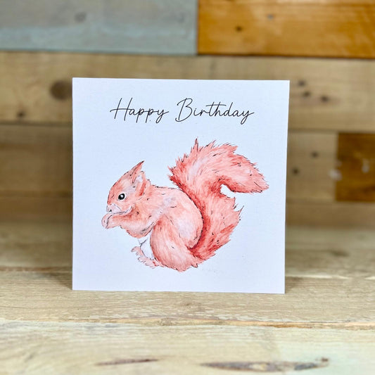 Rose the Red Squirrel Birthday Card