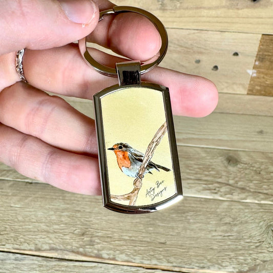 Robin Metal Keyring