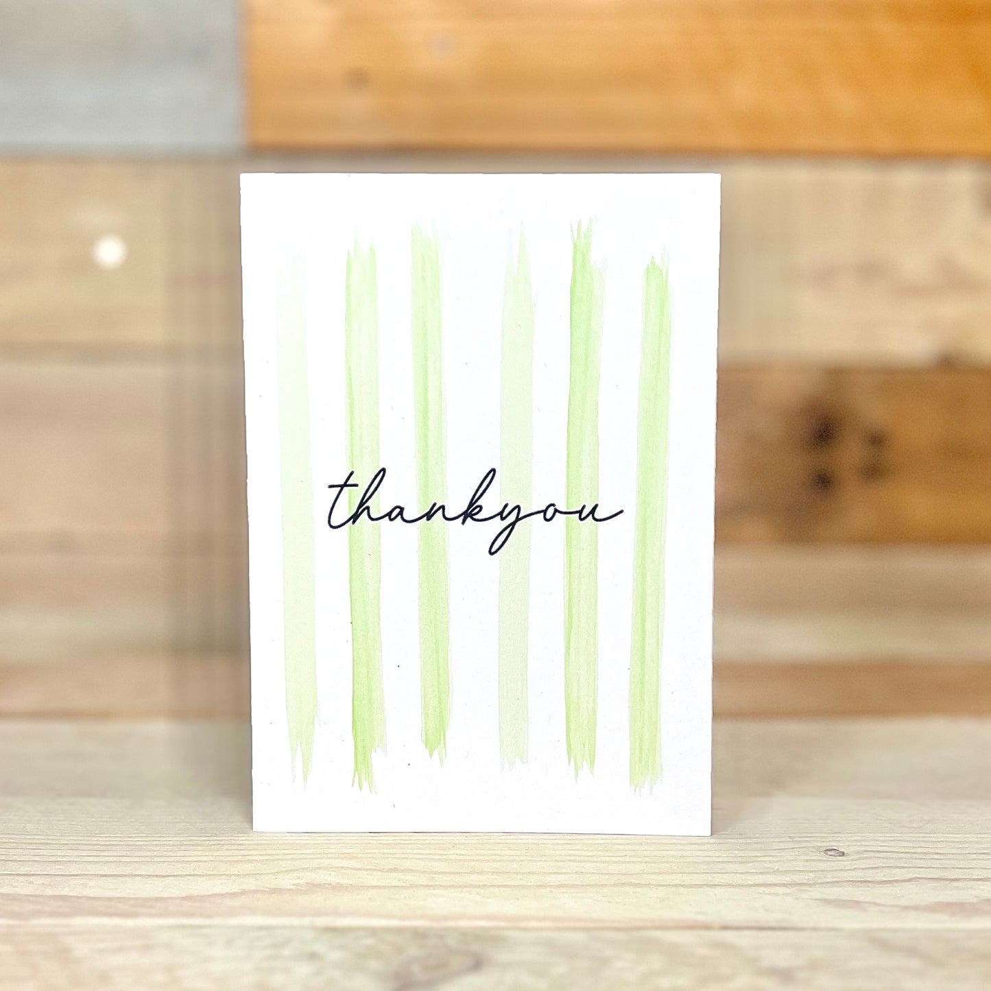 Green Striped Thankyou Notelet