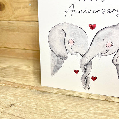 Entwined Elephants Anniversary Card