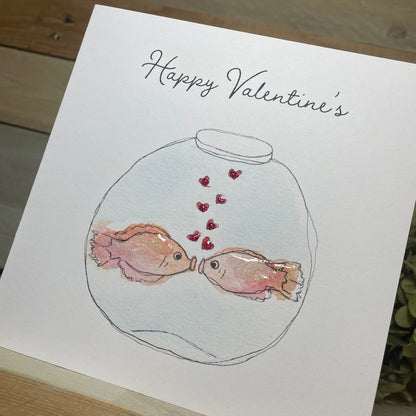 Kissing Gourami Valentine's Card