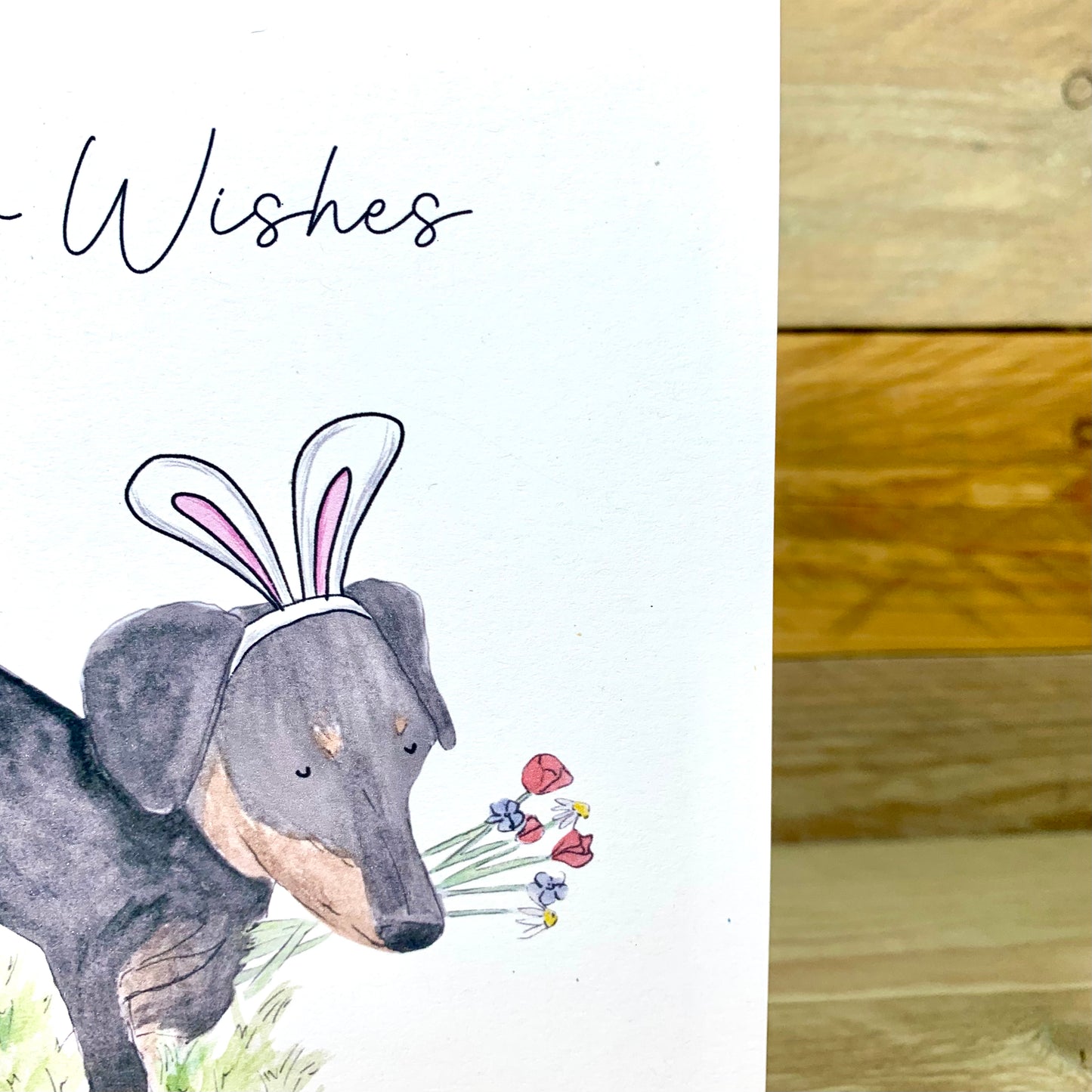 Winston The Hoppy Sausage Dog Easter Card