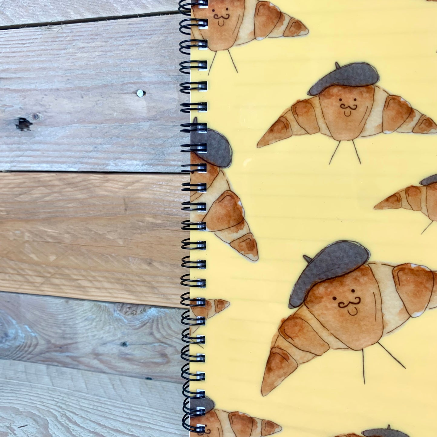 Pierre la Patisserie plastic cover wire bound A5 notebook - Arty Bee Designs 