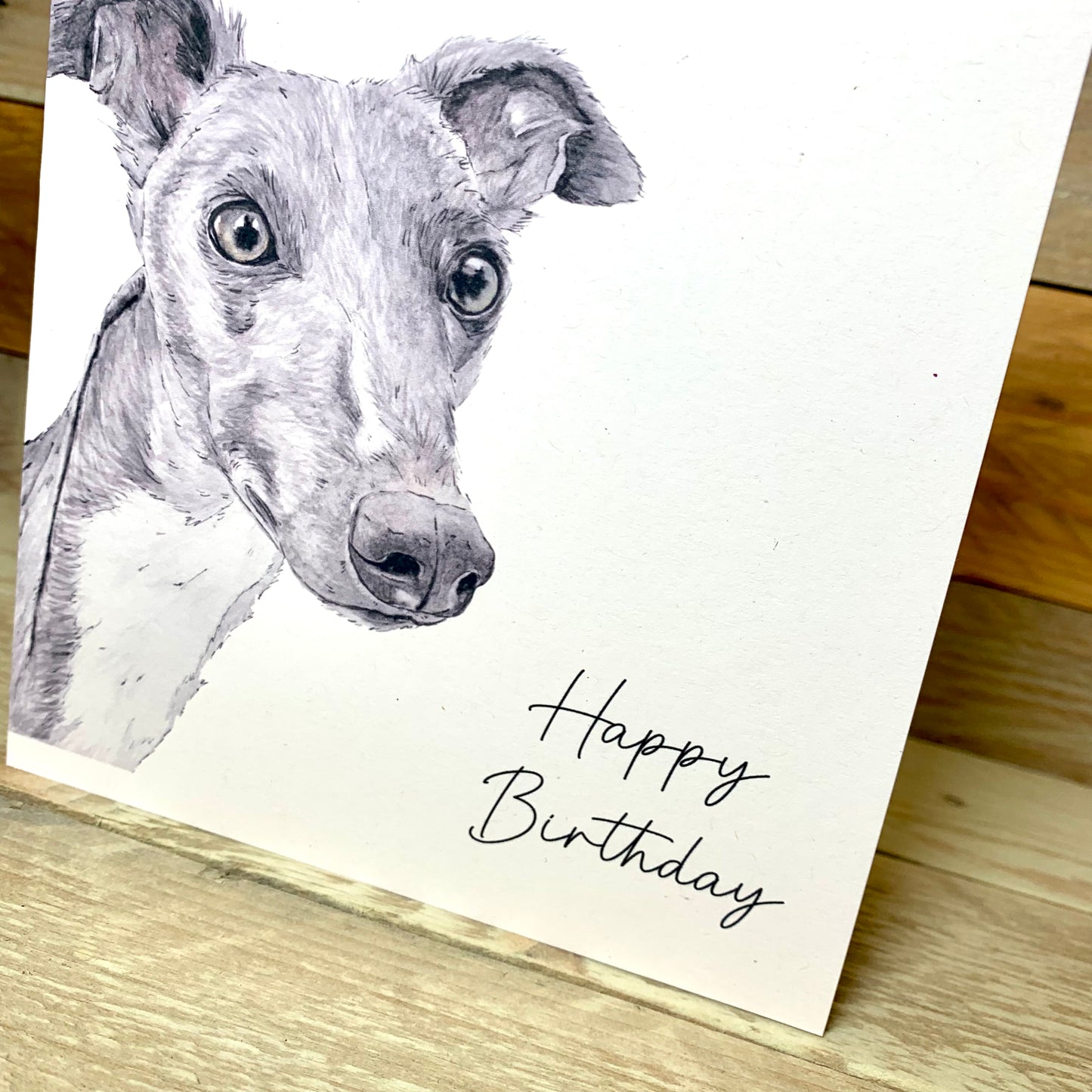 Long Noses Whippet Birthday Card