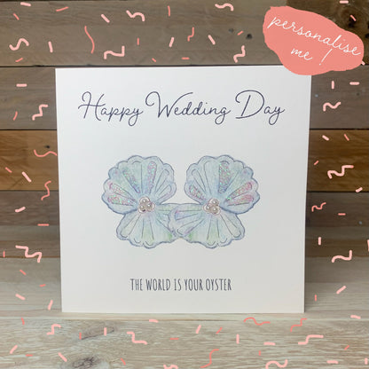 The World Is Your Oyster Wedding Card - Arty Bee Designs 