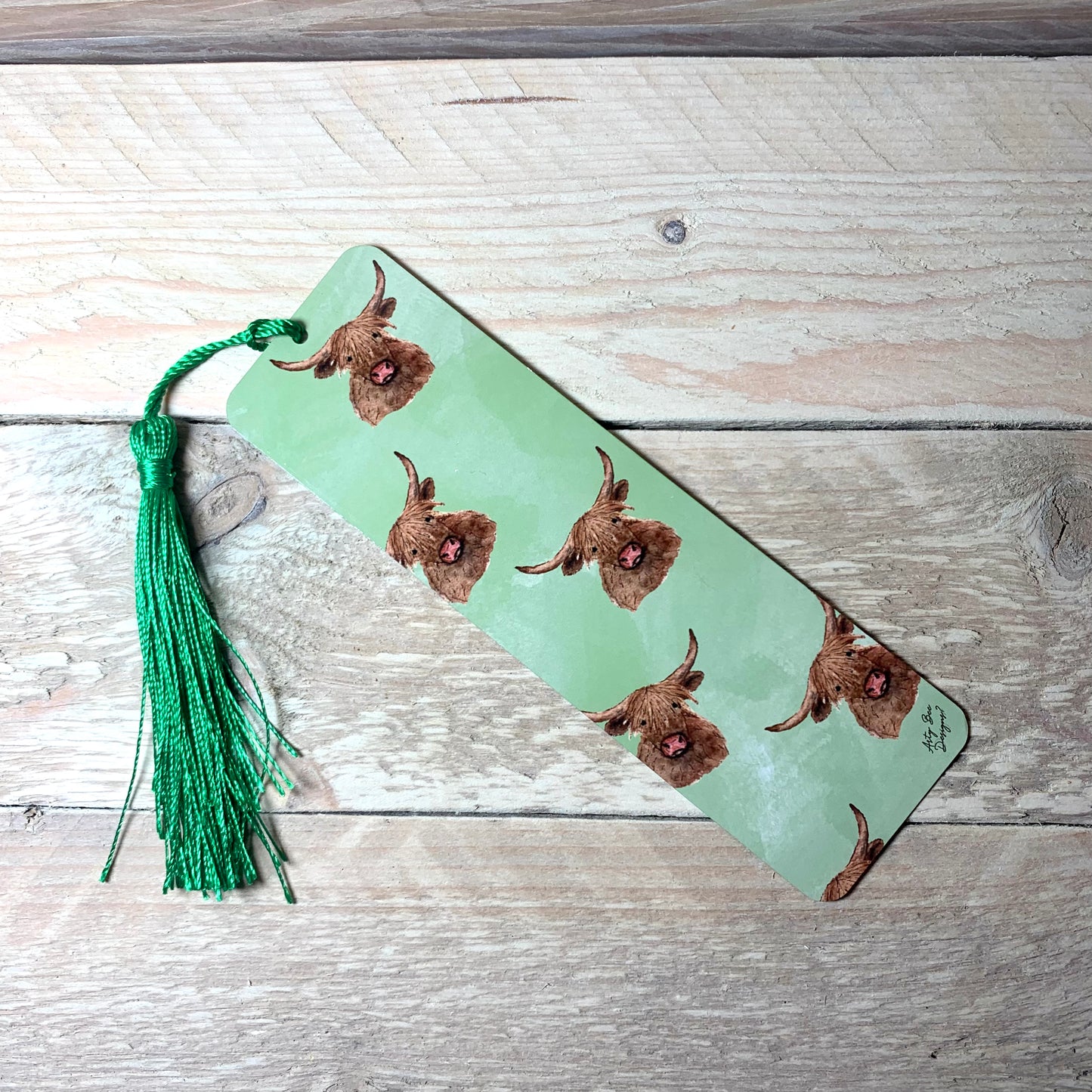 Highland Cow Metal Bookmark With Tassel