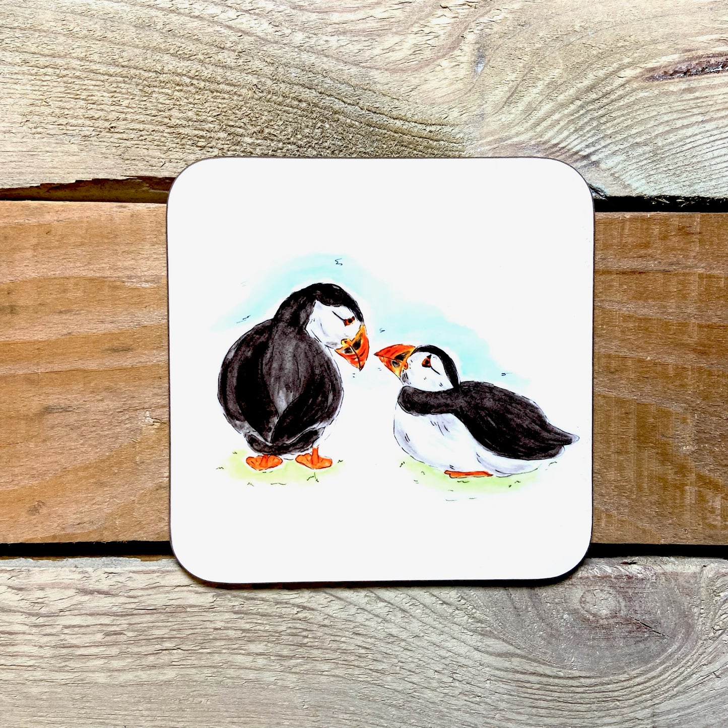 Couple of Puffins Coaster