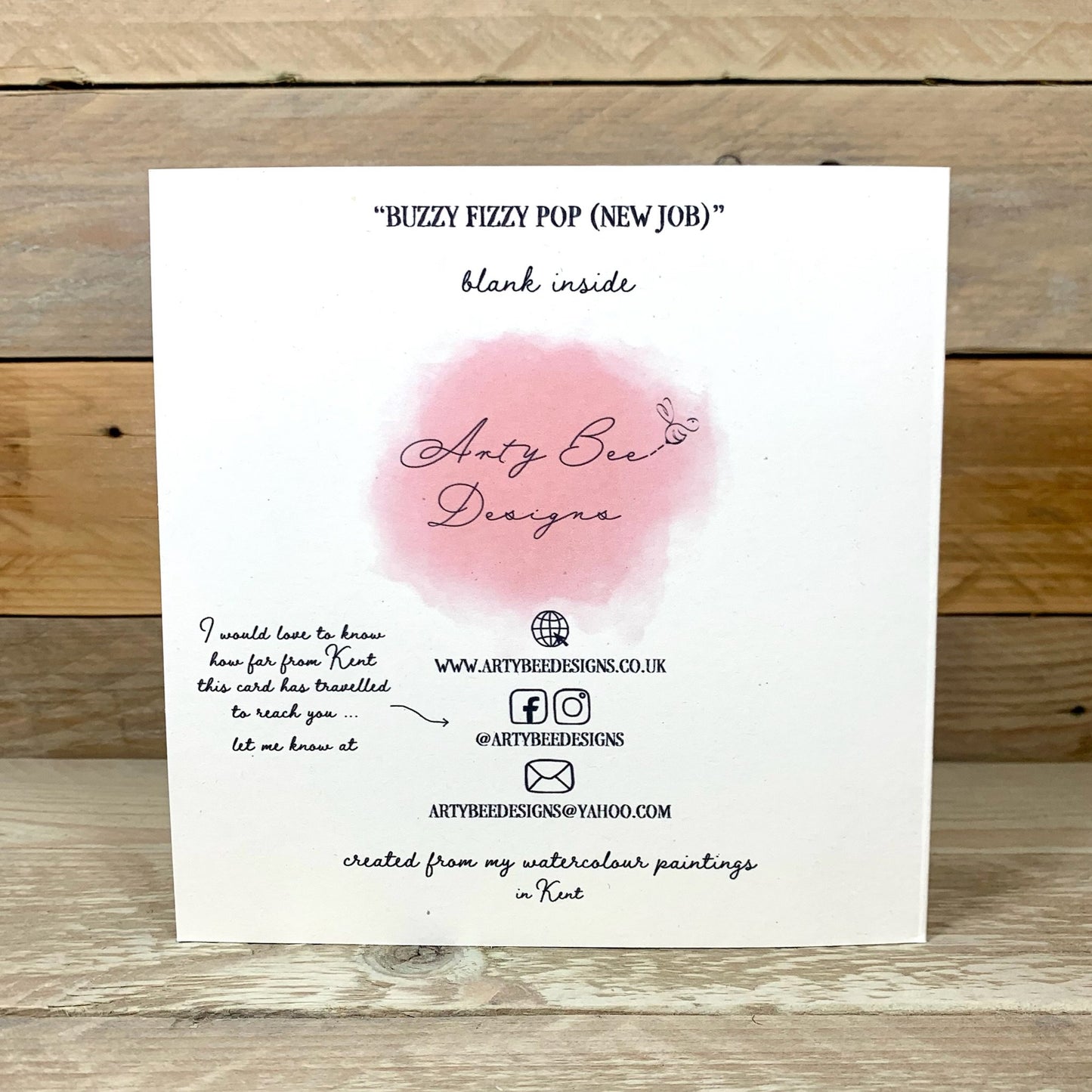 Buzzy Fizzy Pop New Job Card - Arty Bee Designs 