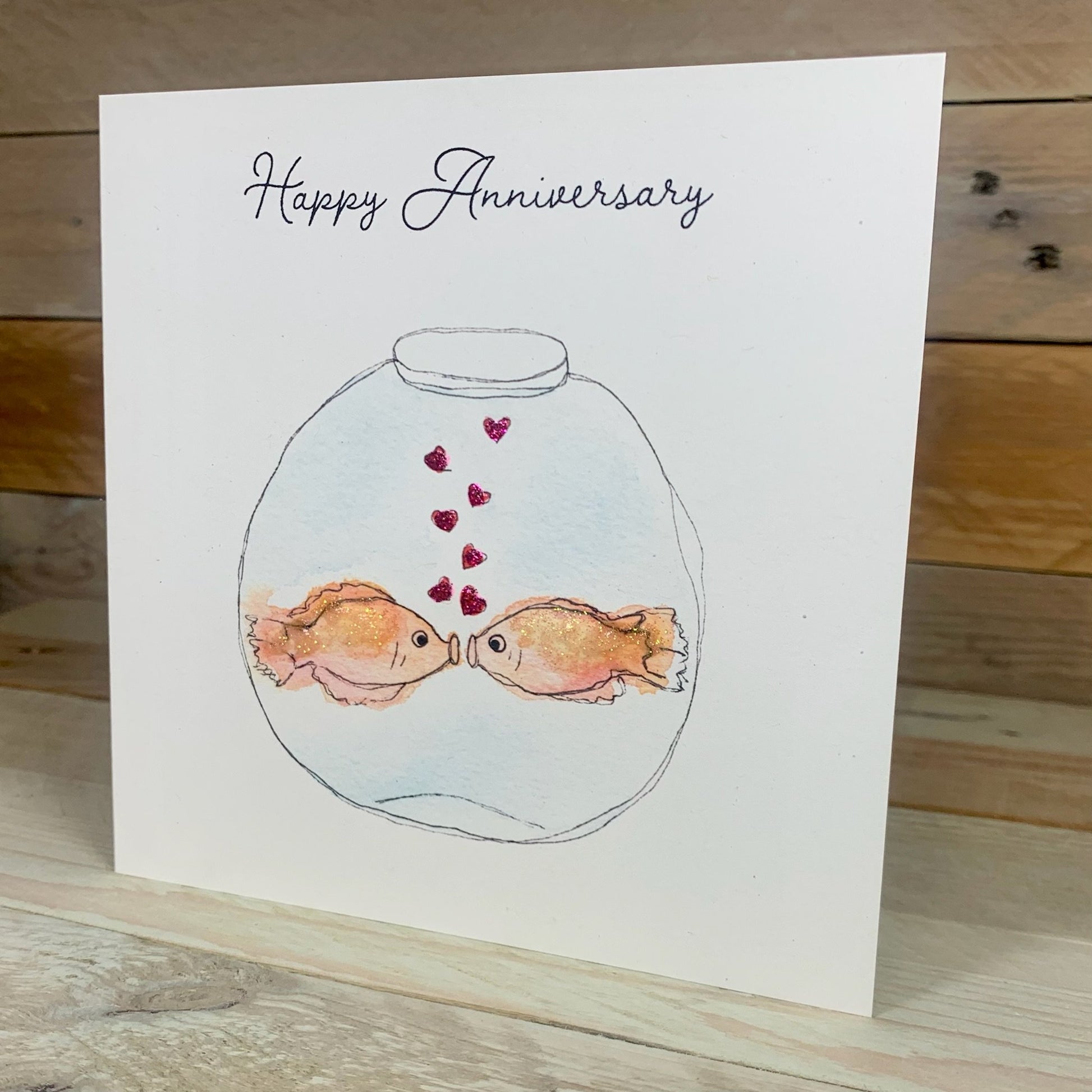 Kissing Gourami Anniversary Card - Arty Bee Designs 