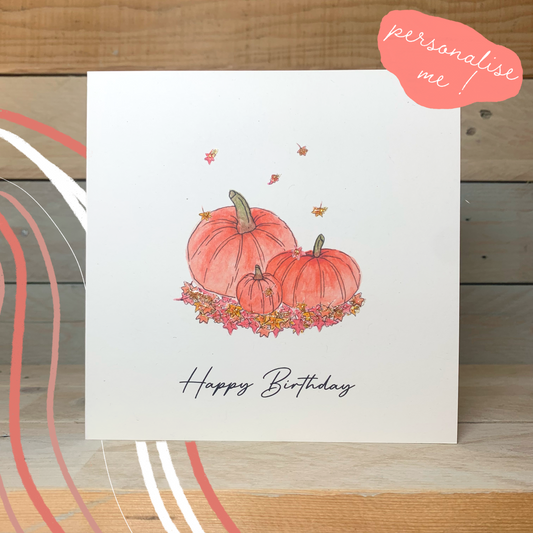 Pumpkin Birthday Card - Arty Bee Designs 