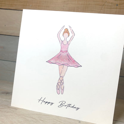 Bella the Ballerina Birthday Card - Arty Bee Designs 