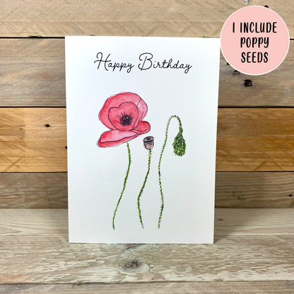 Poppy Birthday Card