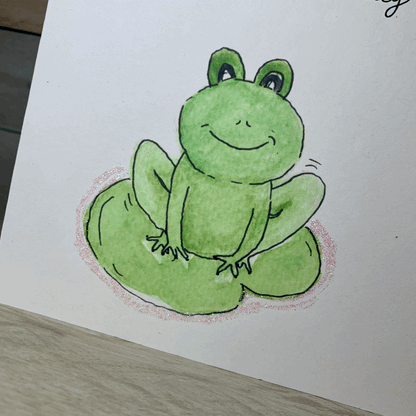 Franklin The Frog Birthday Card - Arty Bee Designs 